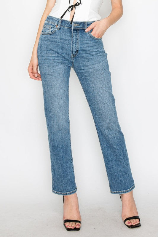 AT2010STMT - Tummy Control High Rise Slim Straight - Sleekdenim.com
