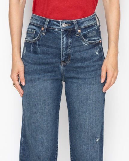 AT1088STDT - TUMMY CONTROL HIGH RISE STRAIGHT JEAN - Sleekdenim.com