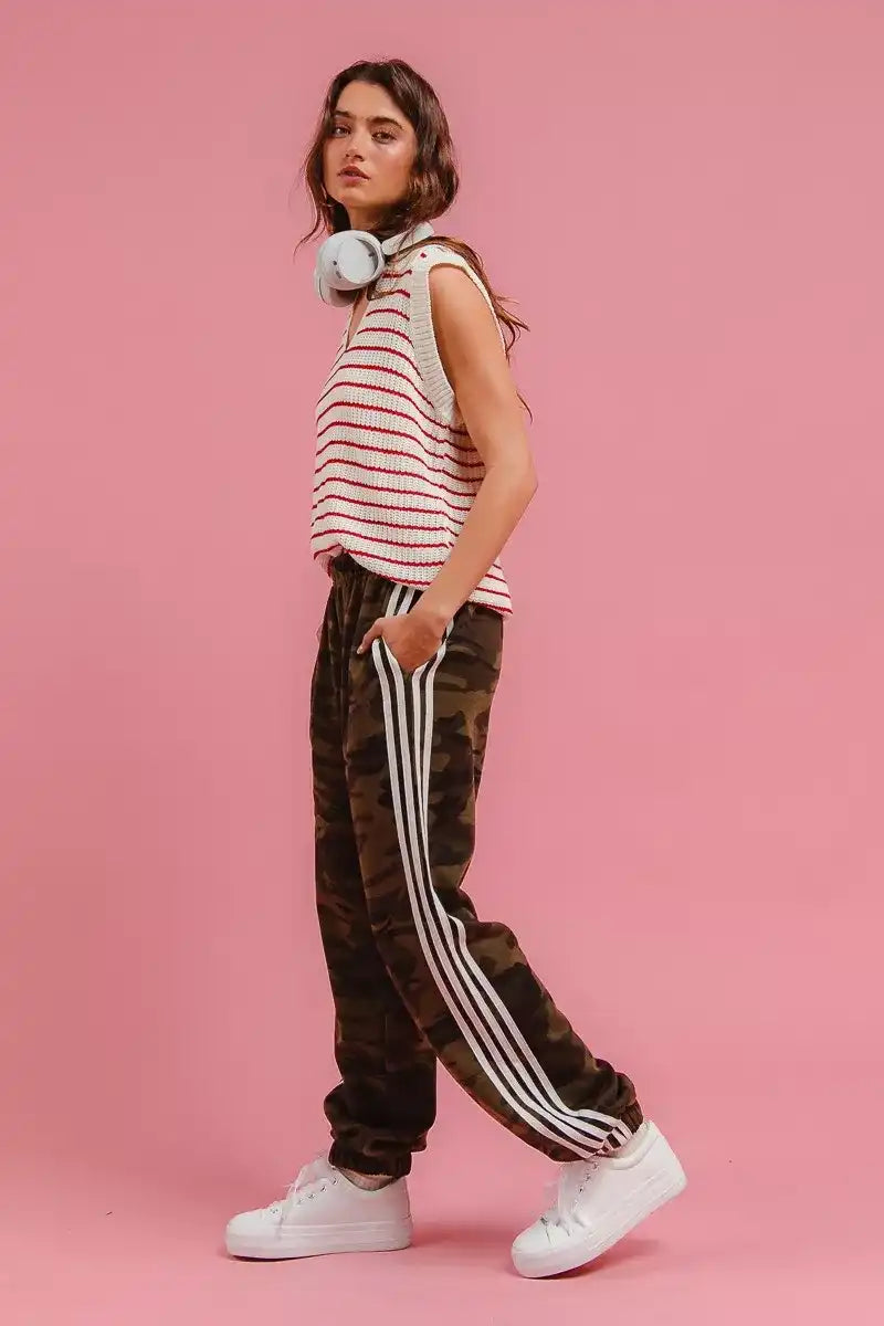 BiBi Side Lines Camouflage Track Pants
