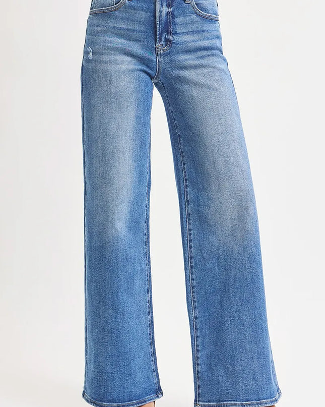 RISEN Full Size High Rise Wide Leg Jeans Plus Size - Sleekdenim.com