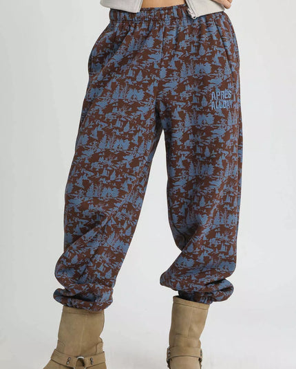 Umgee Scenic Print Casual Sweatpants - Sleekdenim.com