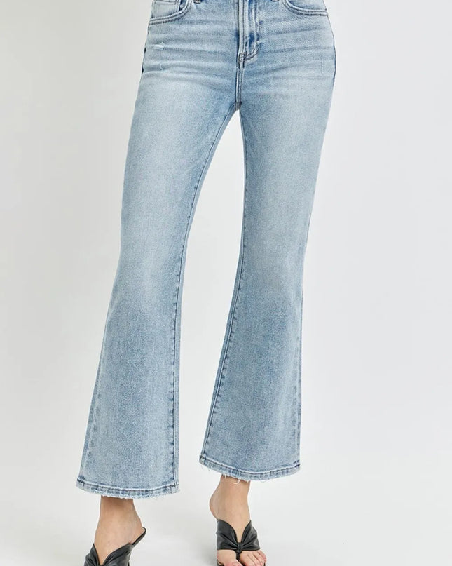 RISEN Full Size High Rise Ankle Flare Jeans - Sleekdenim.com