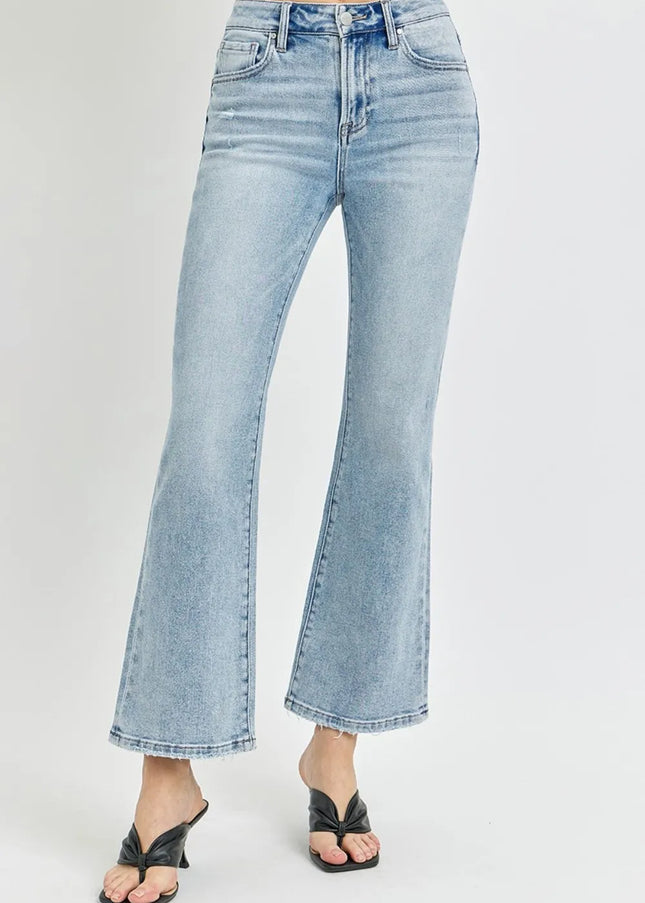 RISEN Full Size High Rise Ankle Flare Jeans - Sleekdenim.com
