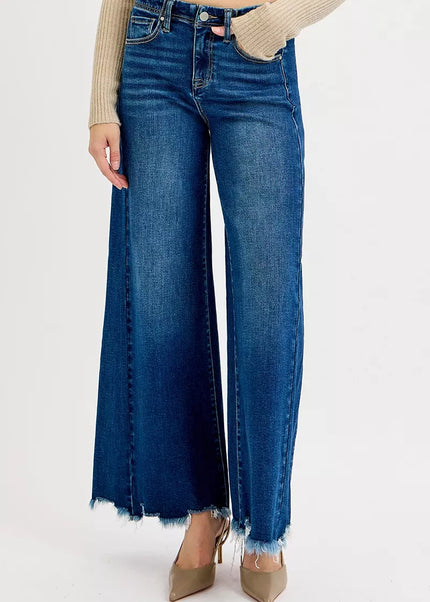 RISEN Full Size High Rise Ankle Wide Jeans Plus Size - Sleekdenim.com