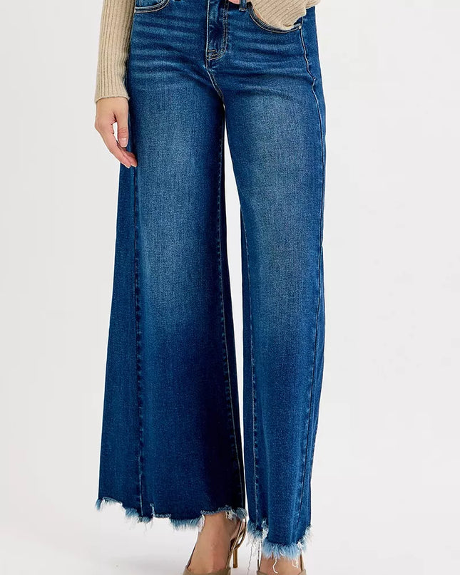 RISEN Full Size High Rise Ankle Wide Jeans Plus Size - Sleekdenim.com