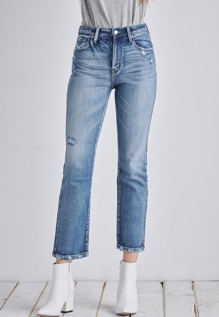 Artemis Vintage AT1088STM High Rise Stretch Ankle Straight Jeans - Sleekdenim.com