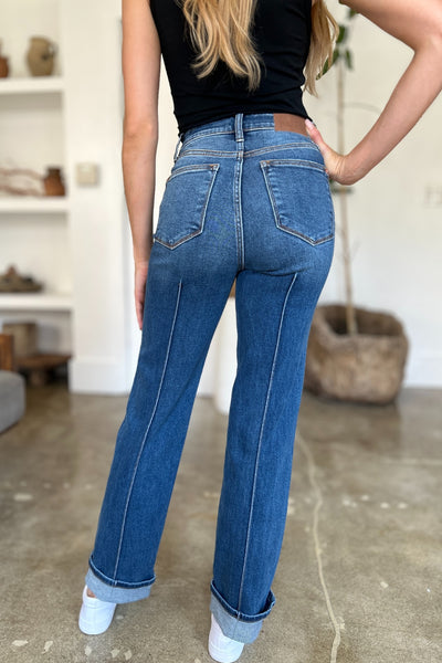 Judy Blue High Waist Front Seam Detail Straight Jeans