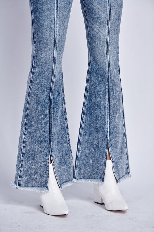 AT1026FLM High Rise Stretch Flare Jeans - Sleekdenim.com