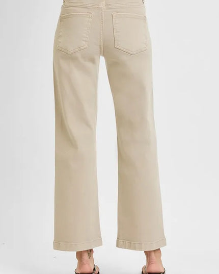 RISEN Full Size Tummy Control Mid Rise Ankle Straight Jeans Plus Size - Sleekdenim.com