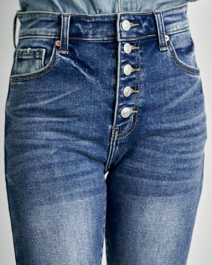 AT1068SKM HIGH RISE BUTTON SKINNY - Sleekdenim.com