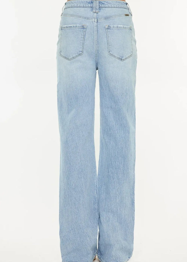 Kancan Distressed High Waist Straight Jeans - Sleekdenim.com