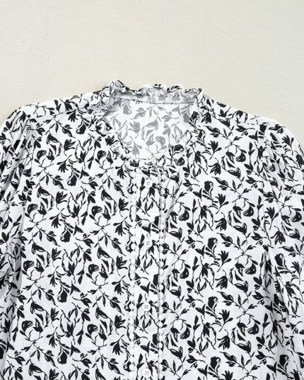 Floral Lace Puff Sleeve Top - Sleekdenim.com