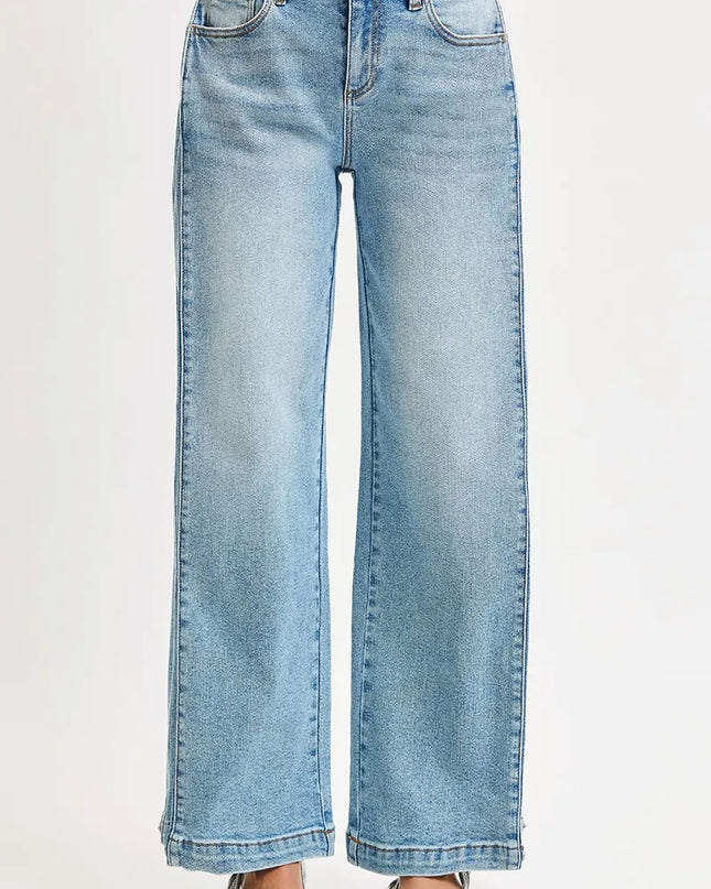RISEN Mid Rise Wide Barrel Transferable Leg Snap Jeans - Sleekdenim.com