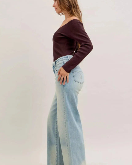 Judy Blue High Waist Column Straight Jeans - Sleekdenim.com