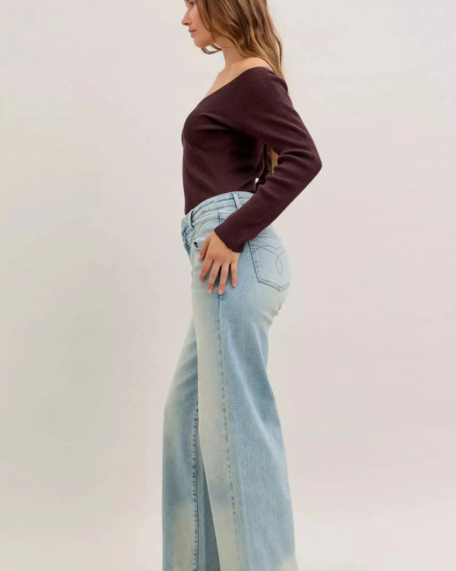 Judy Blue High Waist Column Straight Jeans - Sleekdenim.com