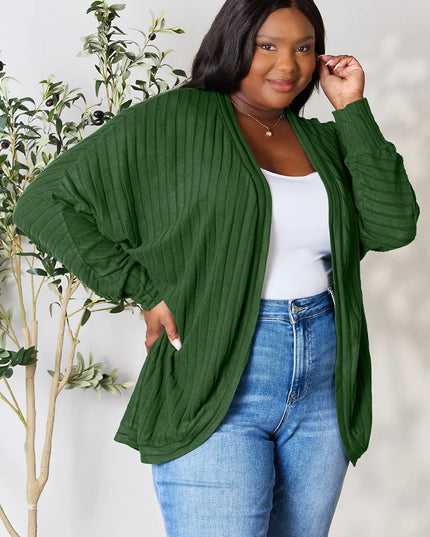 Basic Bae Full Size Ribbed Cocoon Cardigan - Sleekdenim.com