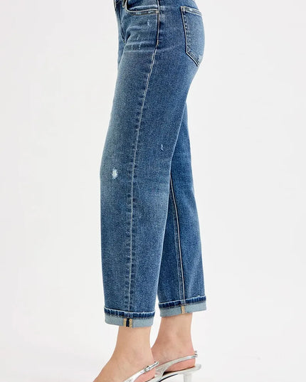 RISEN Full Size Low Rise Crop Boyfriend Jeans Plus Size - Sleekdenim.com