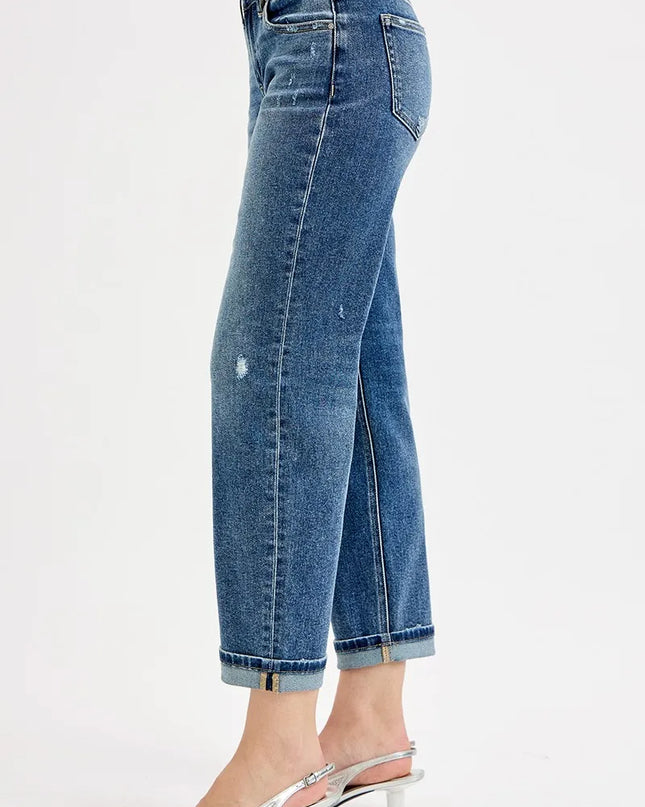 RISEN Full Size Low Rise Crop Boyfriend Jeans Plus Size - Sleekdenim.com