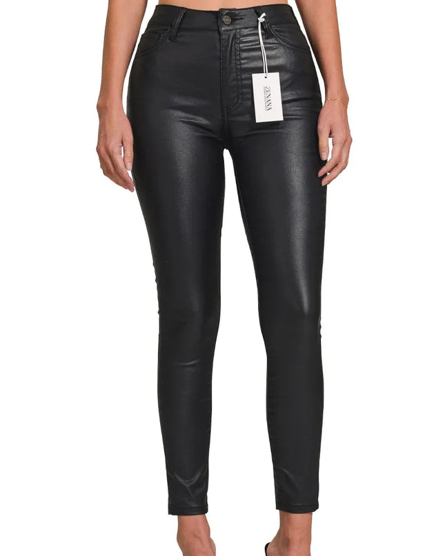 Zenana Faux Leather Stretch Skinny Pants - Sleekdenim.com