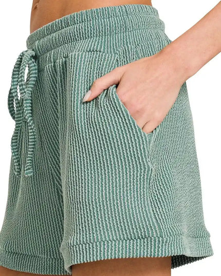 Zenana Raised Rib Cap Sleeve Top & Shorts Set - Sleekdenim.com