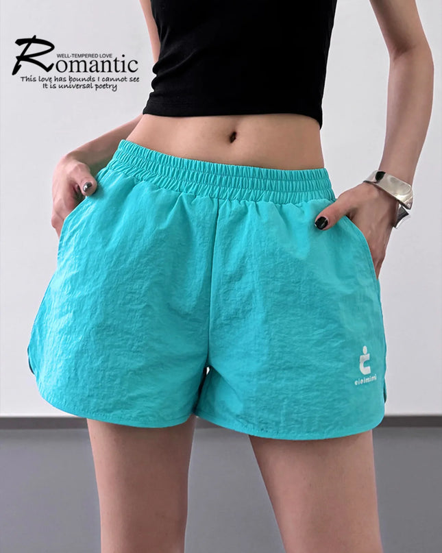 Elastic Waist Shorts with Pockets - Sleekdenim.com