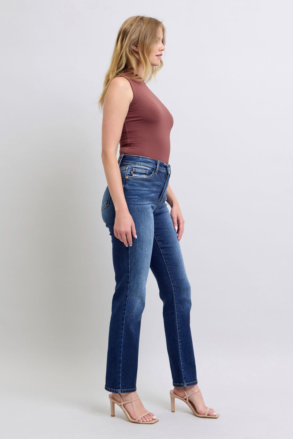 Judy Blue Full Size Washed Straight Leg Jeans with Pockets | Sleekdenim.com