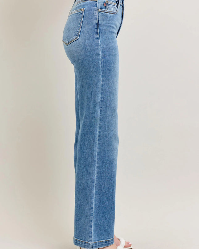 Judy Blue Full Size High Waist Straight Jeans Plus Size - Sleekdenim.com
