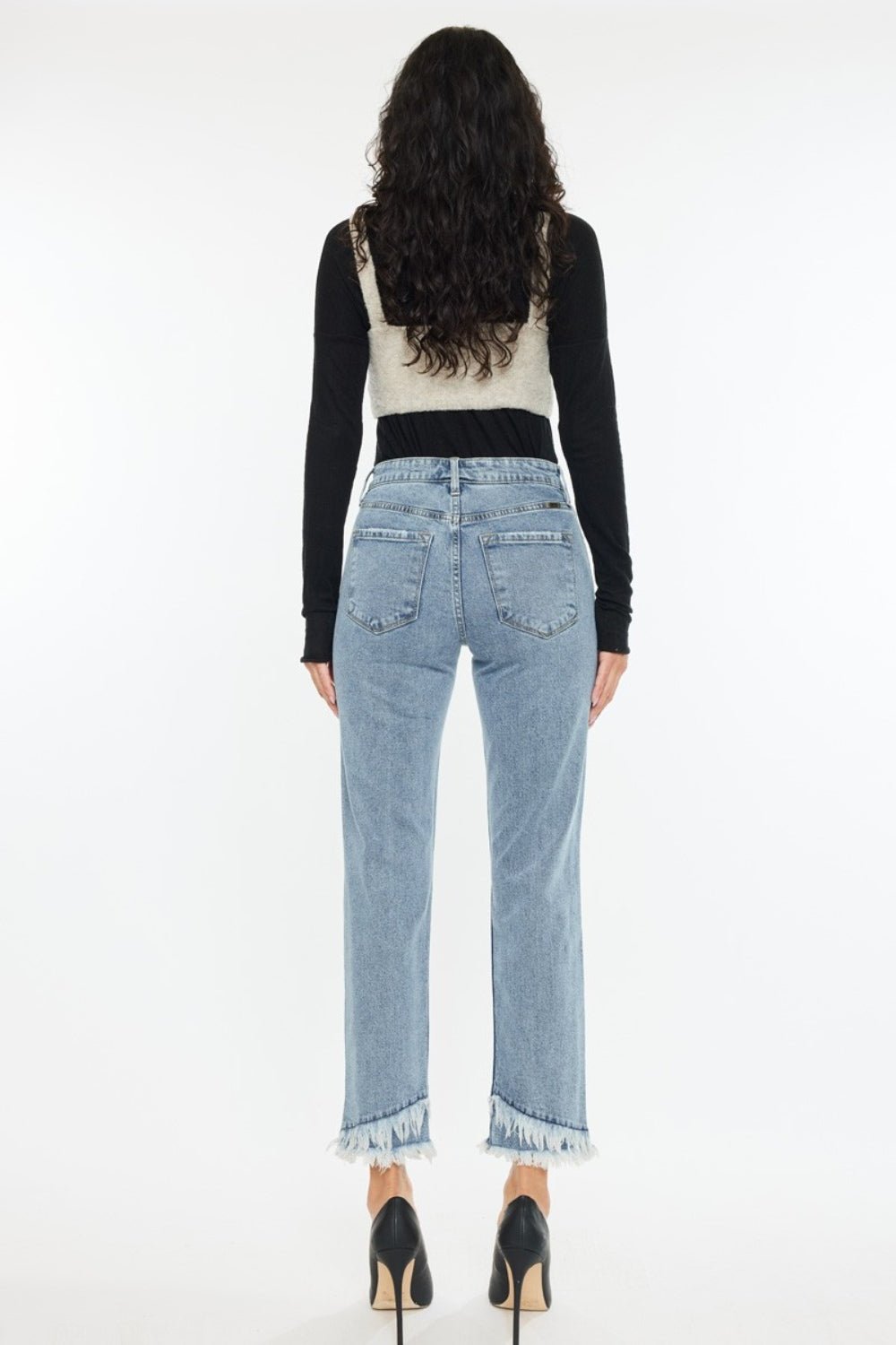 Kancan Raw Hem High Rise Straight Jeans | Sleekdenim.com