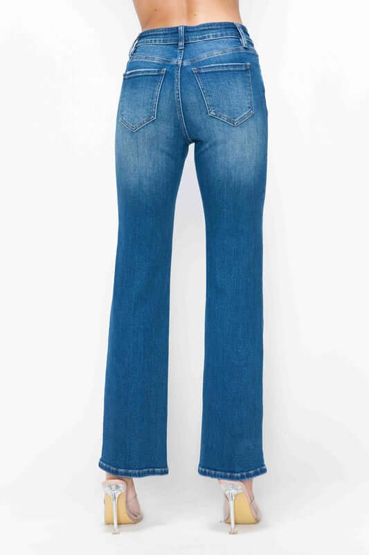 Bytos Full Size Cat's Whiskers High Rise Straight Jeans