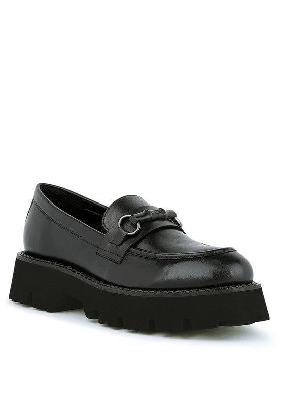 CHEVIOT Chunky Leather Loafers - Sleekdenim.com