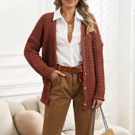 chunky cable knit oversize cardigan - Sleekdenim.com