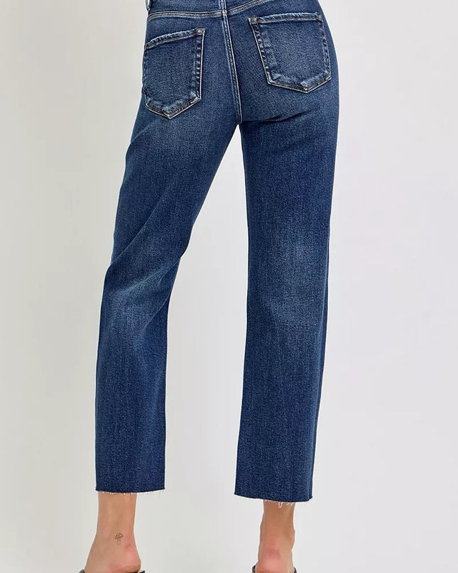 RISEN High Rise Slim Barrel Jeans - Sleekdenim.com