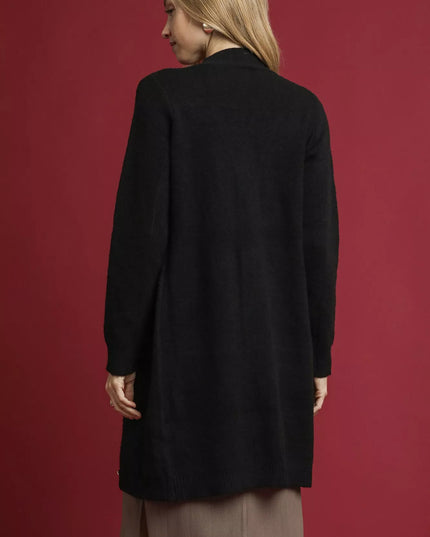 Umgee Button-Down Longline Sweater Cardigan with Front Pockets - Sleekdenim.com