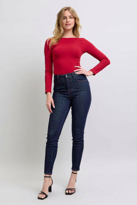 Judy Blue Full Size Heart Shaped Back Pockets Skinny Jeans | Sleekdenim.com