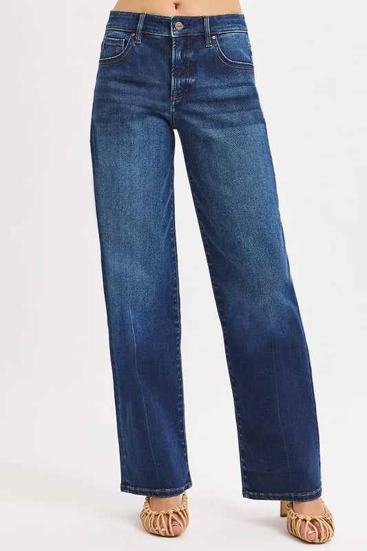 RISEN Mid Rise Wide Baggy Jeans - Sleekdenim.com