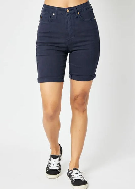 Judy Blue Full Size High Waist Tummy Control Bermuda Shorts - Sleekdenim.com