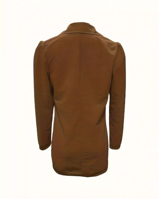 Texture Knit Double-Breasted Blazer - Sleekdenim.com