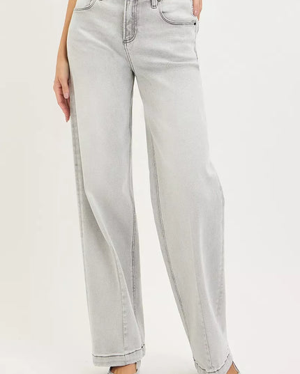 RISEN Slouchy Baggy Jeans with Contrast Stitching - Sleekdenim.com