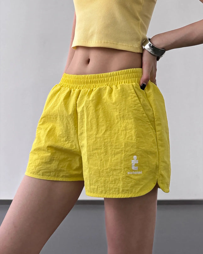 Elastic Waist Shorts with Pockets - Sleekdenim.com