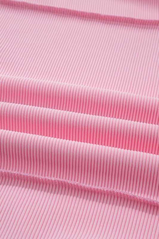 Ribbed Exposed Seam Drop Shoulder Pullover - Sleekdenim.com