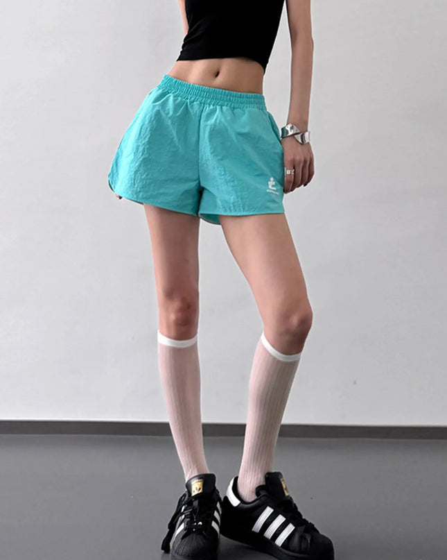 Elastic Waist Shorts with Pockets - Sleekdenim.com