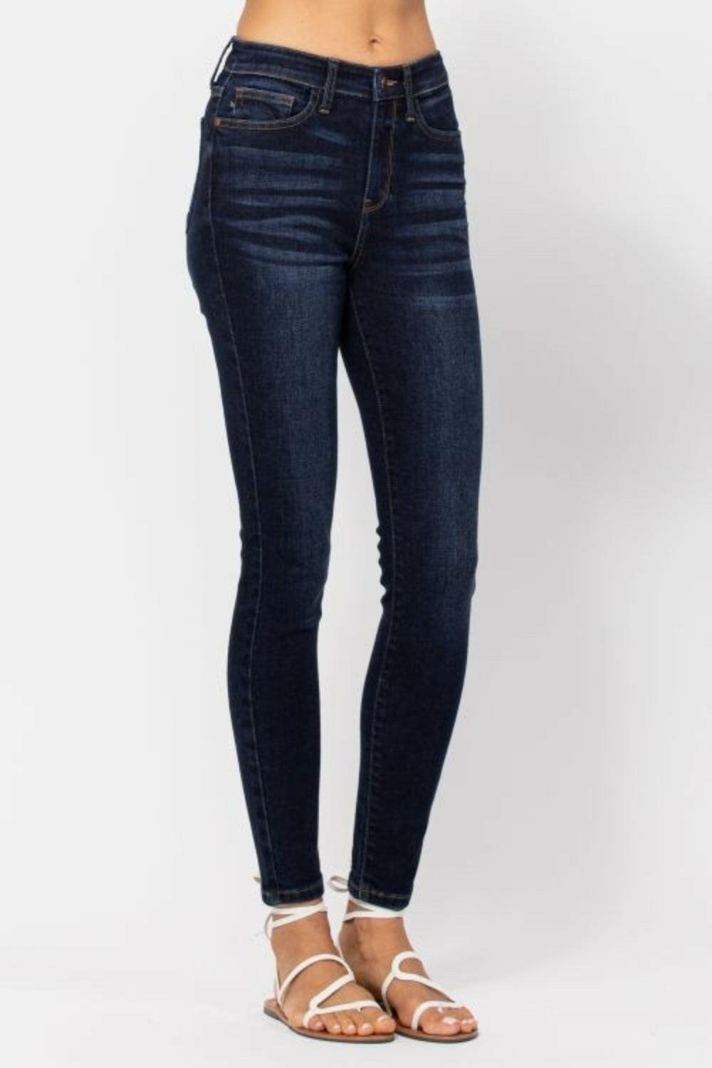 Judy Blue Full Size High Waist Handsand Skinny Jeans | Sleekdenim.com