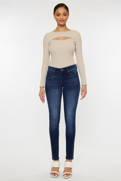 Kancan Mid Rise Gradient Skinny Jeans - Sleekdenim.com