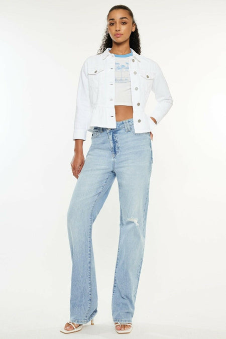 Kancan Distressed High Waist Straight Jeans | Sleekdenim.com