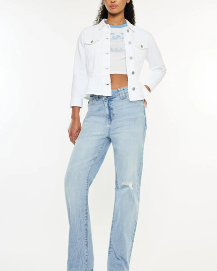 Kancan Distressed High Waist Straight Jeans - Sleekdenim.com