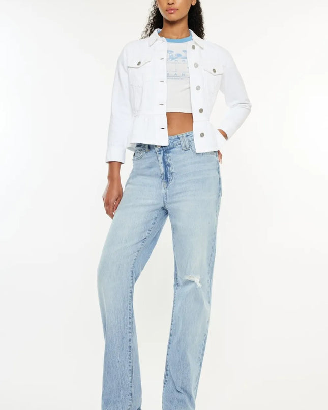 Kancan Distressed High Waist Straight Jeans - Sleekdenim.com