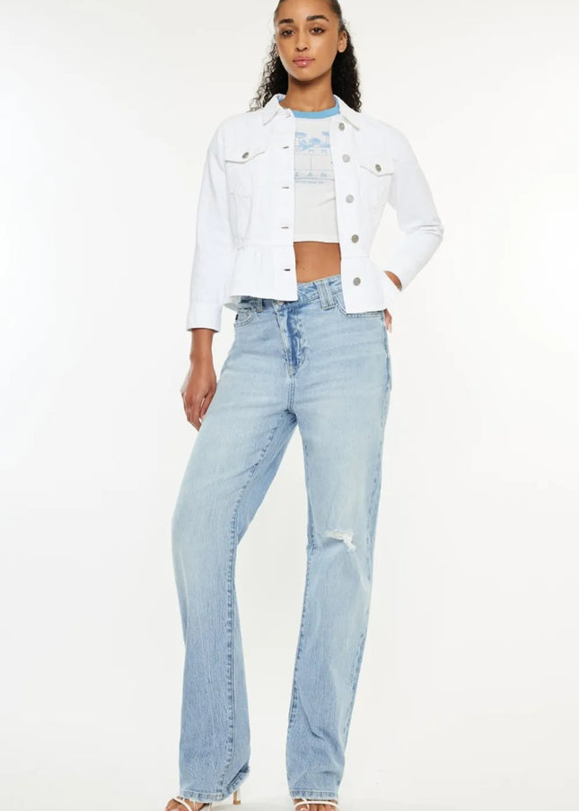 Kancan Distressed High Waist Straight Jeans - Sleekdenim.com
