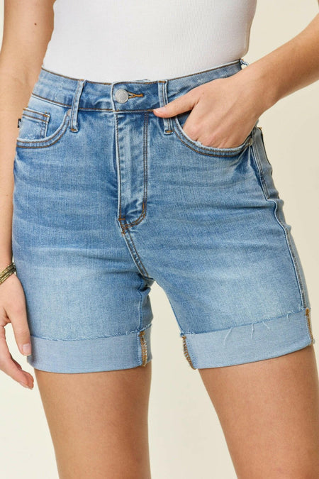 Judy Blue Full Size Tummy Control High Waist Denim Shorts | Sleekdenim.com