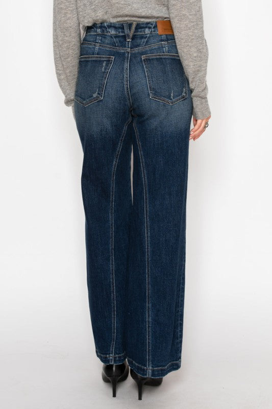 HYBRID STRETCH RIPPED RELAXED FLARE JEANS - Sleekdenim.com