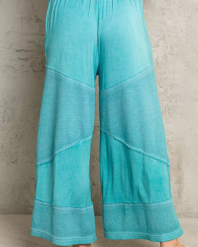 POL Elastic Waistband Wide Leg Pants with Drawstring - Sleekdenim.com